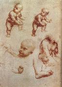 LEONARDO da Vinci Drawing of an Infant oil on canvas